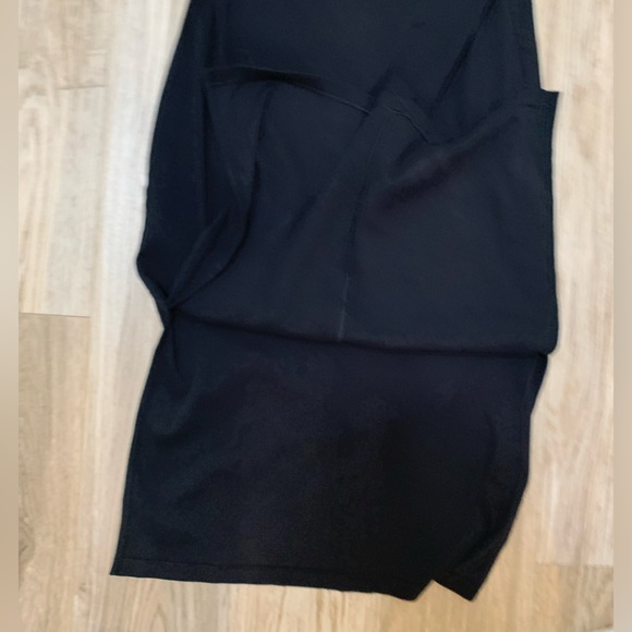 Gap Ribbed Midi Halter Dress Side Slits Shelf Bra Black XL NEW - Picture 5 of 8